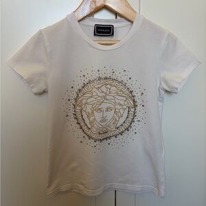 Versace girl’s rhinestone medusa short sleeve t-shirt, size 8